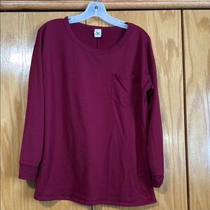 Sew In Love Burgundy Long Sleeve Shirt